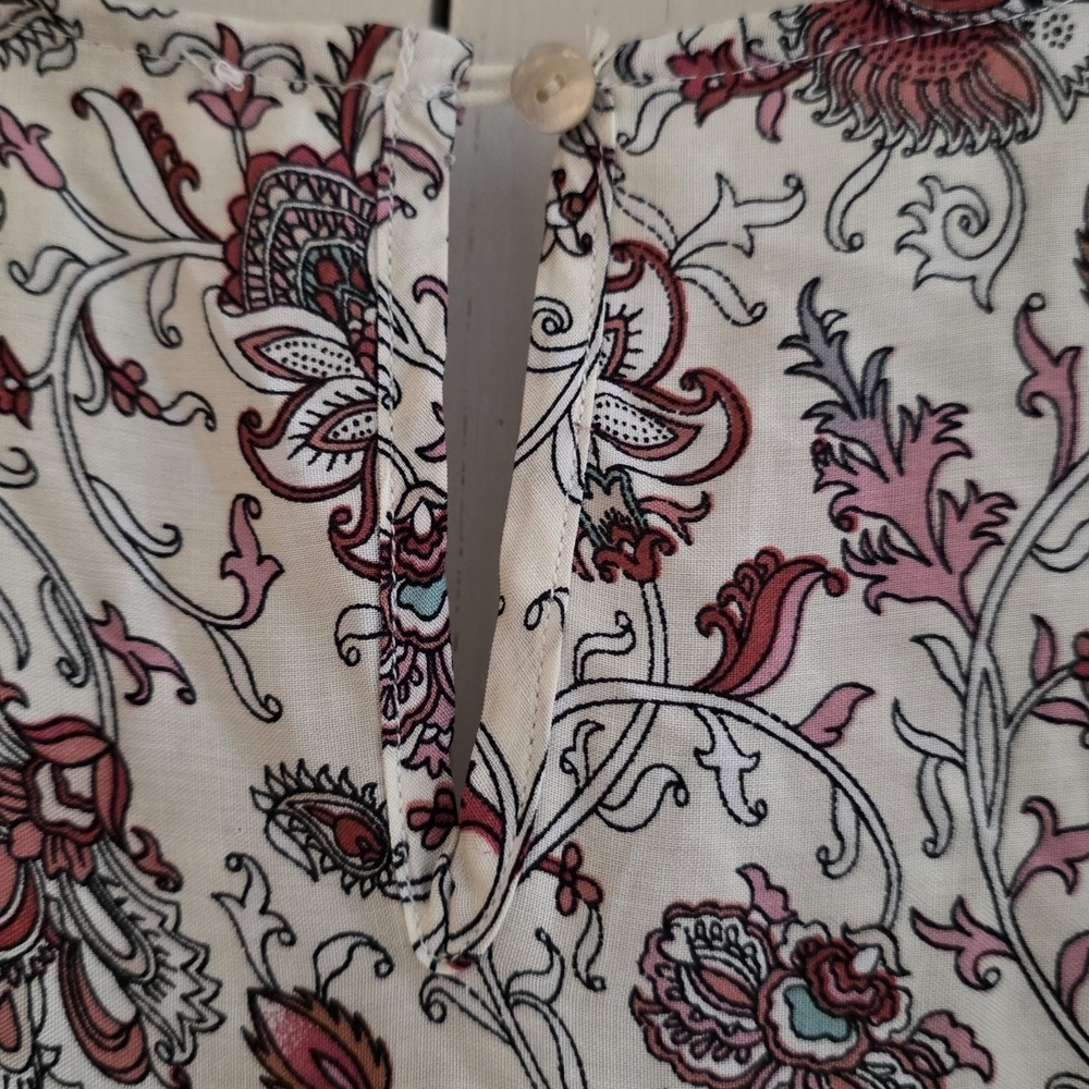 Umgee Floral Bohemian Maxi Dress - Red and Cream - Picture 6 of 6